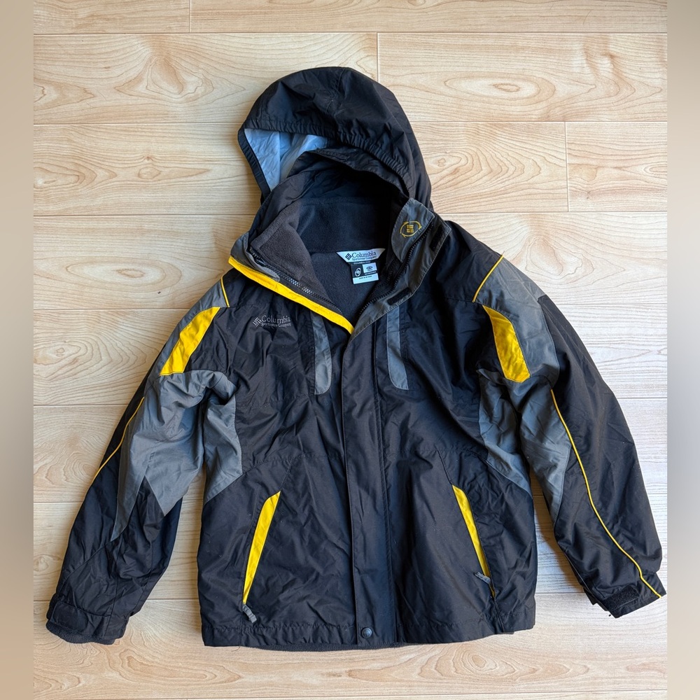 Columbia Kids Black and Yellow Jacket size 14/16